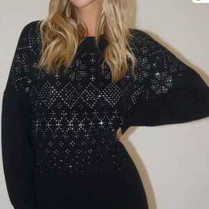 Beach Riot Black Glitter Women's Sweater Vivienne Dress